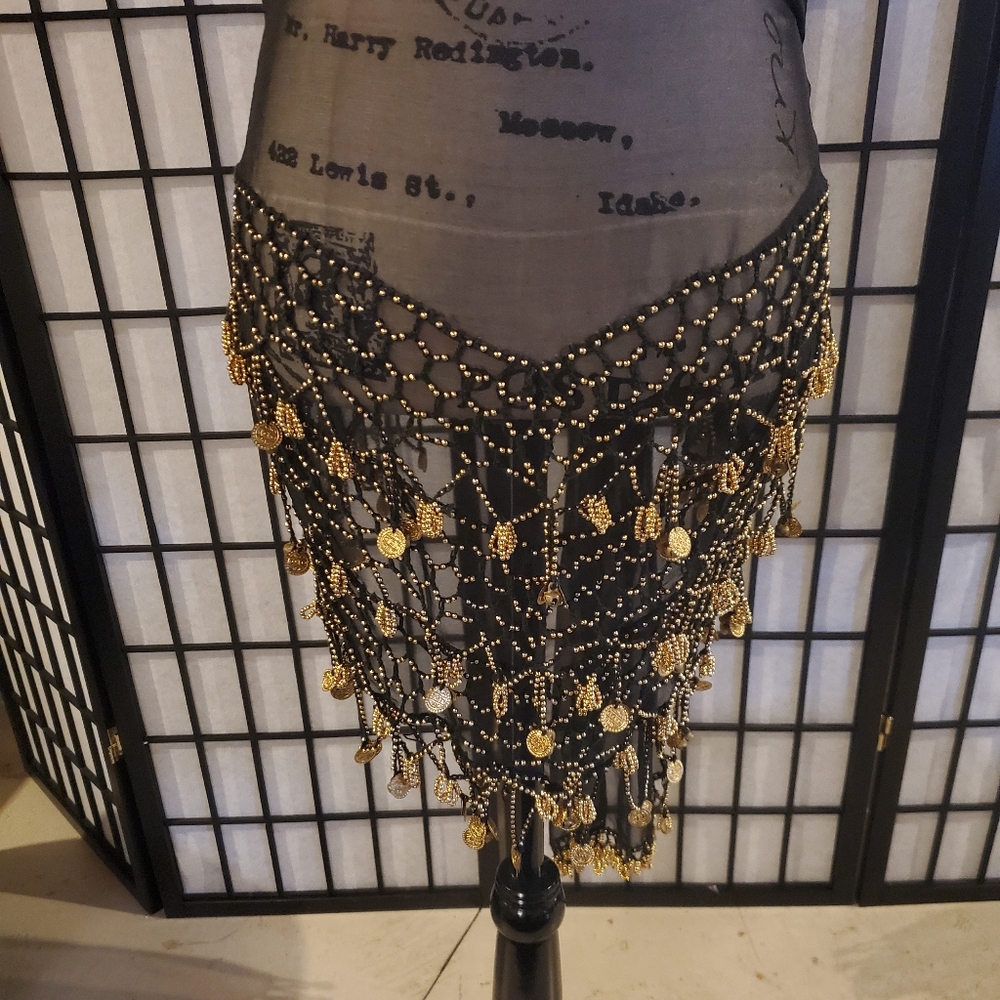 Belly dancing waist scarf.